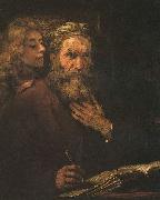 Rembrandt Peale Evangelist Mathaus und der Engel oil painting